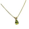 Image 4 : 10KT Yellow Gold Natural Peridot and White Topaz Pear   Shape Pendant with Gold Plated Sterling Silv
