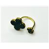 Image 3 : Gold Plated Sterling Silver Natural Malachite (4.50ct) Double Clover Motif Ring, Size 7.25, W/A $440