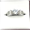 Image 5 : Rhodium Plated CZ Engagement Ring, Size 7.5, Retail $200.00.