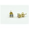 Image 2 : Gold Plated Sterling Silver Round CZ  Earring, Retail $300.00.