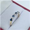 Image 4 : 10KT Yellow and White Gold Natural Blue Sapphire (0.40ct) with Diamond (0.03ct) Ring, Size 6.25, W/A