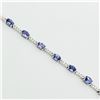 Image 3 : Sterling Silver Natural Tanzanite (2.72ct) with CZ (0.30ct) Bracelet, W/A $1575.00. Tanzanite is the