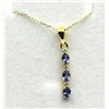 Image 1 : Gold Plated Sterling Silver Natural Tanzanite (0.57ct) and Natural White Sapphire (0.03ct) Pendant w