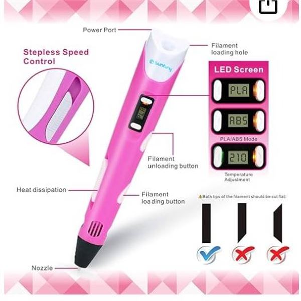 Sunfuny SF-H800 3D Printing Pen with Variable Speed Controls