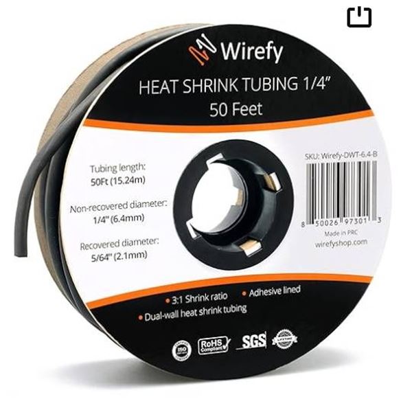 Wirefy 1/4″ Heat Shrink Tubing – 3:1 Ratio – Adhesive Lined – Ma