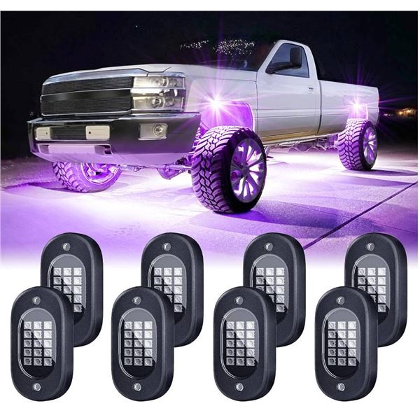 Honalia RGB LED Rock Lights Kit, 8 Pods Model HO-RL-10 with Bluetooth Control