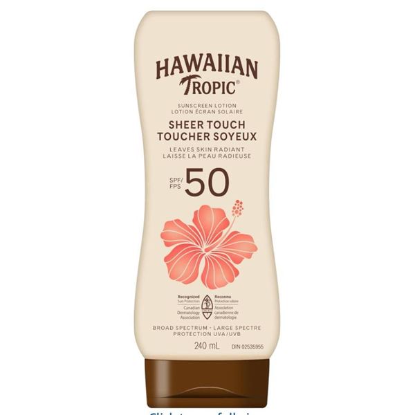 Hawaiian Tropic Sheer Touch Sunscreen Lotion SPF 50, 240ml, Set of 2