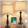 Image 1 : Luvkczc Touch Table Lamps Set of 2, 22″ Tall Bedside Lamps with Dual USB A Ports, 3 Way Dim