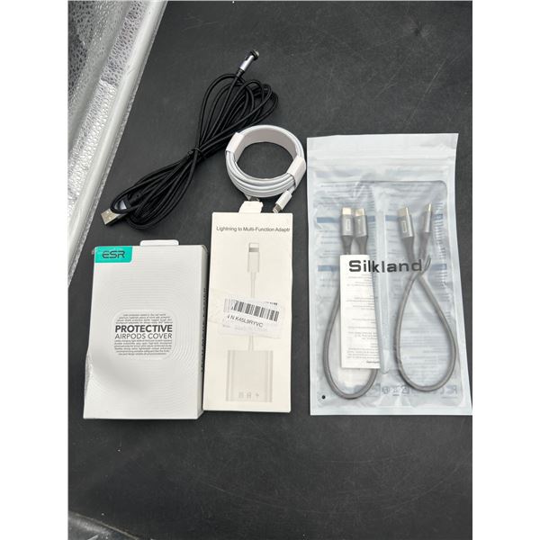 Lot of Charging Cables and Protective AirPods Cover Set