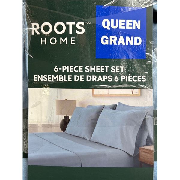 Roots Home 6-Piece Queen Grand Sheet Set 330-Thread Count Cotton Sateen
