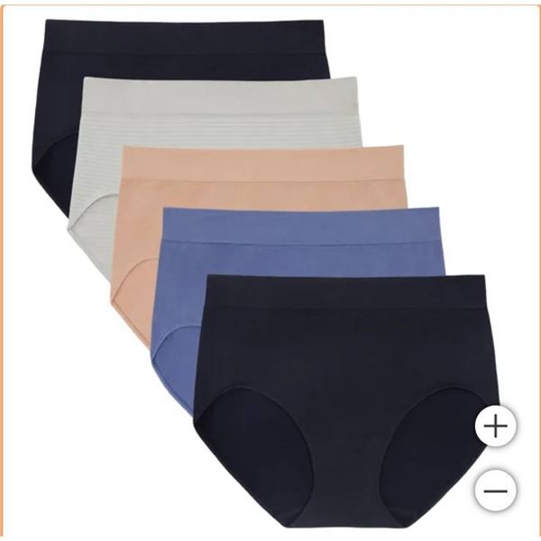 Jones New York Signature Seamless Brief 5-Pack, Size S/P, Multi-Color