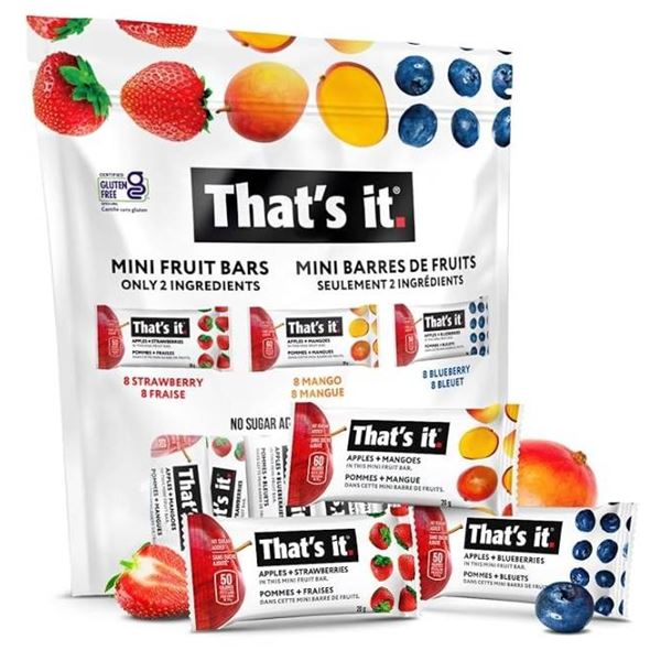 That’s it! Mini Fruit Bars With 2 Ingredients, Assorted Flavors, 24 Count