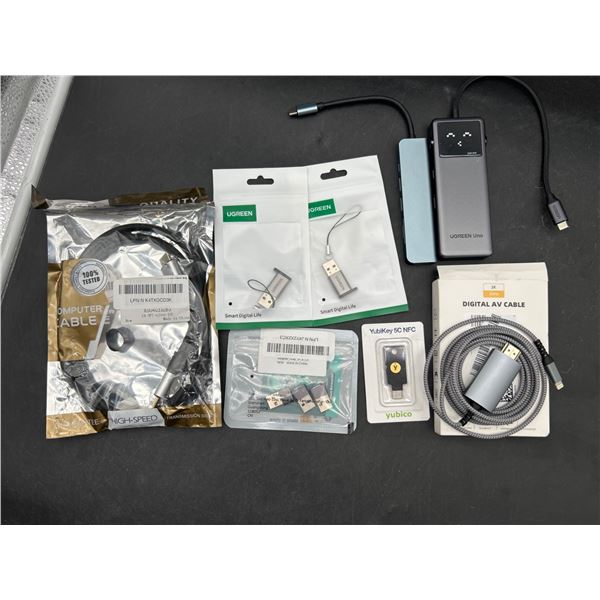 Various USB Cables, Adapters, and Electronics Accessories, Mixed Brands