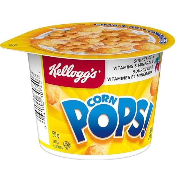 Kellogg’s Corn Pops Cereal Cups, 12 x 50 g, 600 g Total