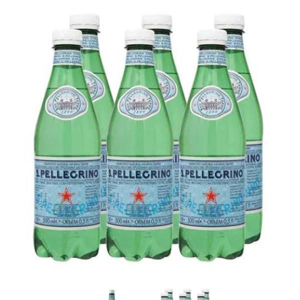 San Pellegrino Carbonated Mineral Water 6 × 500 mL