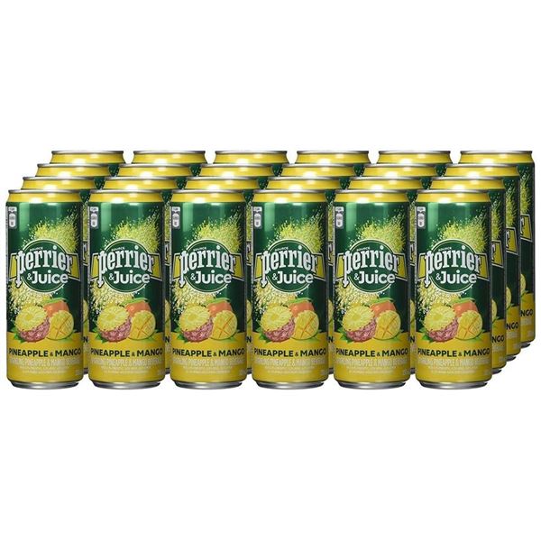 Perrier & Juice Pineapple & Mango Sparkling Beverage, 4 x 6 x 330 ml Cans