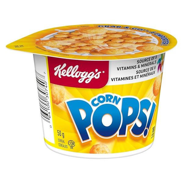 Kellogg’s Corn Pops Cereal in a Cup, 24-Pack, 50g Cups
