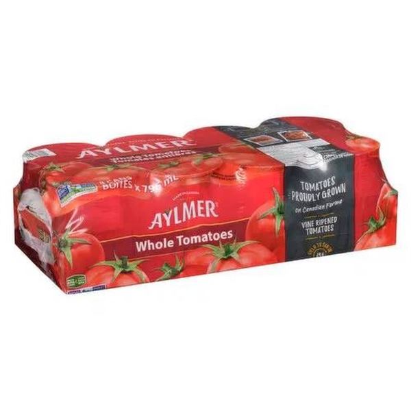 Aylmer Whole Tomatoes, 8 Cans x 796 mL, Canadian-Grown