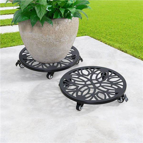 Plant Caddy 2-Pack with Casters for Indoor and Outdoor Use