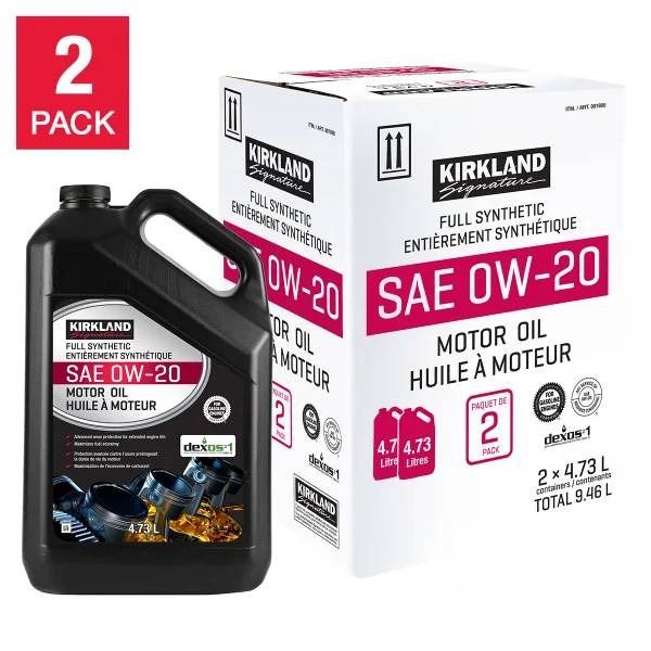 Kirkland Signature SAE 0W-20 Full Synthetic Motor Oil 2-Pack 9.46L