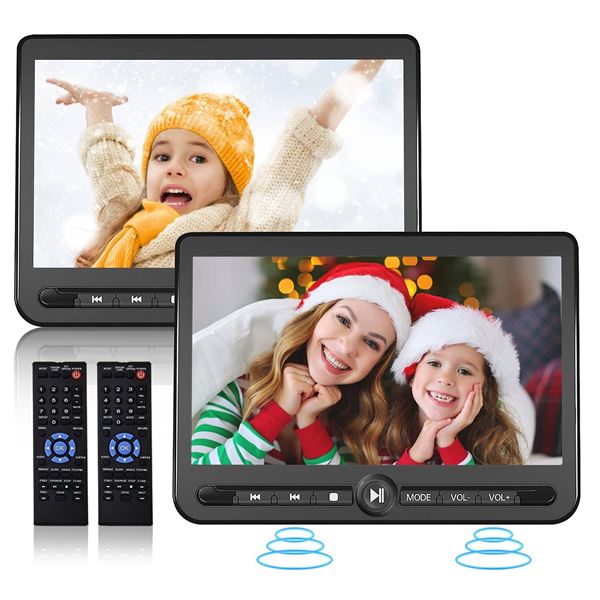 Dual Screen Car DVD Player Set, Model HD1013B-03, with HD Display