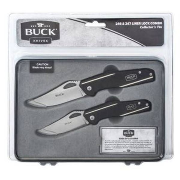 Buck Knives Model 5709 Folding Hunter Knife Set 2604 and 7287