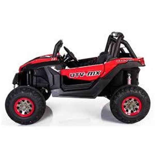 Red UTV-MX Ride-On Electric Vehicle with Dual Seats and Steering