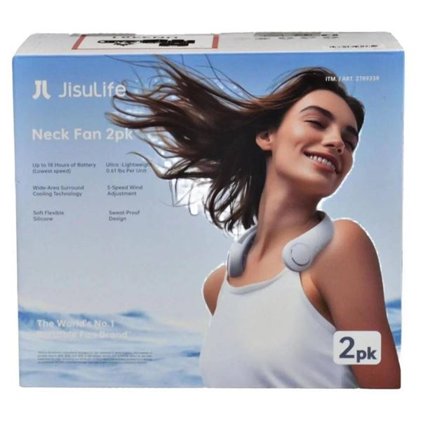 Jisulife Neck Fan 2pk with Dual Speeds