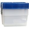 Image 1 : Clear Storage Bins With Blue Lids LOT OF 6