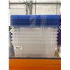 Image 2 : Clear Storage Bins With Blue Lids LOT OF 6