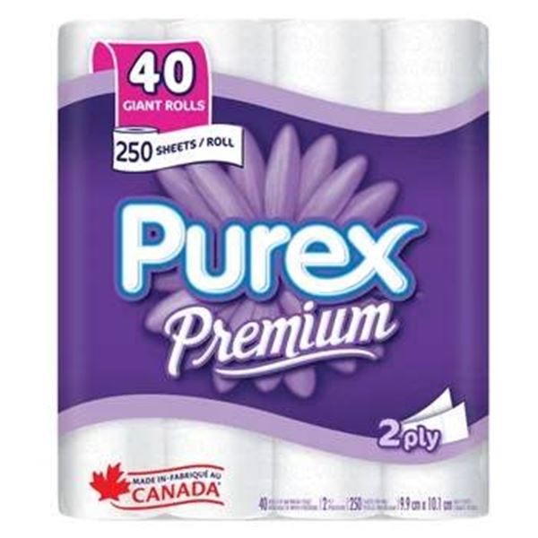 Purex Premium 2-Ply Toilet Paper, 39 Giant Rolls, 250 Sheets per Roll