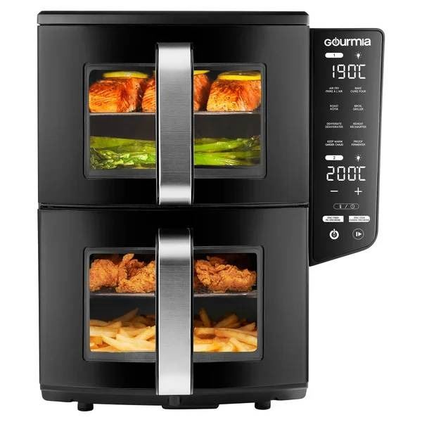 Gourmia 4-Dish Dual Basket Air Fryer with 10.4L Capacity