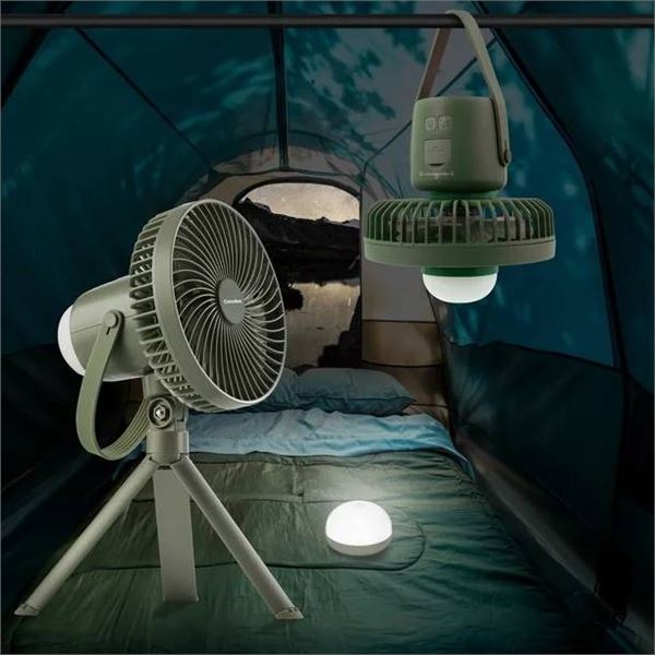 Camelion Rechargeable Camping Fan With LED Light