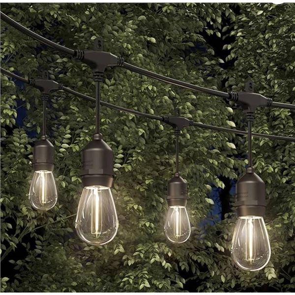 artika Blaze 20 LED Bulbs 42 ft Outdoor Solar String Lights – Dusk to Dawn – Matte