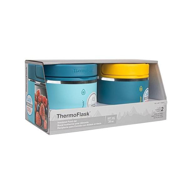 ThermoFlask Insulated Food Jar Set, 591 mL (20 oz) Capacity, Set of 2