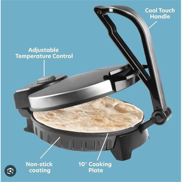 CucinaPro Tortilla & Flatbread Maker with Nonstick Surface
