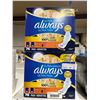 Image 2 : Lot of 2 Always Ultra Thin Pads Overnight 76 Pads