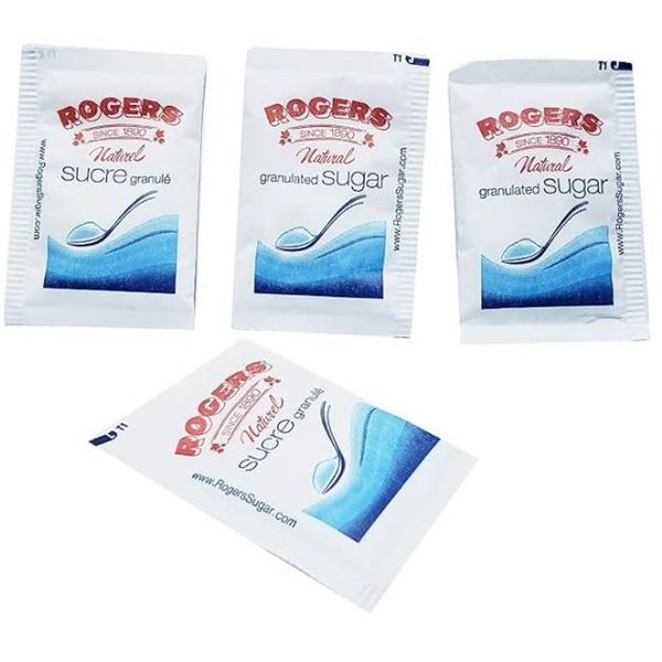 Rogers Natural Granulated Sugar Sachets, Approx. 2000 Servings, 7 kg