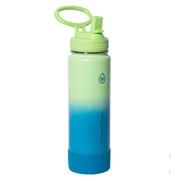 ThermoFlask 24 oz Insulated Bottles in Green and Blue Lot of 2