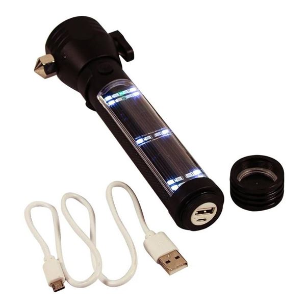 Ready Hour 9-in-1 Multi-Function LED Solar Rechargeable Flashlight