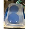 Image 5 : Sistema Assorted Sizes Clear Plastic Food Storage Containers with Blue Lids