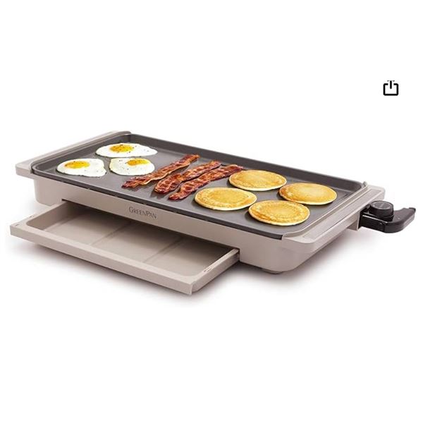 GreenPan – Advanced 10.5″ x 20″ Electric Griddle with Warming Drawer
