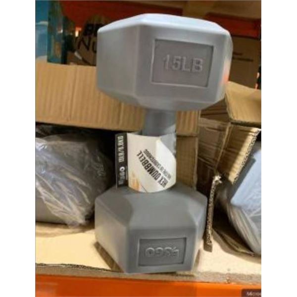 E360 Endurance Hex Rubber Dumbbell  15LB Set of 2