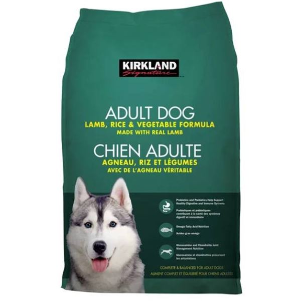 Kirkland Lamb, Rice, and Vegetable Formula for Adult Dogs, 18.14 kg