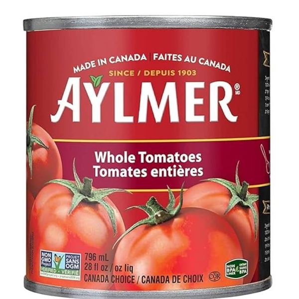 Aylmer Whole Tomatoes 8 Cans x 796 mL Each