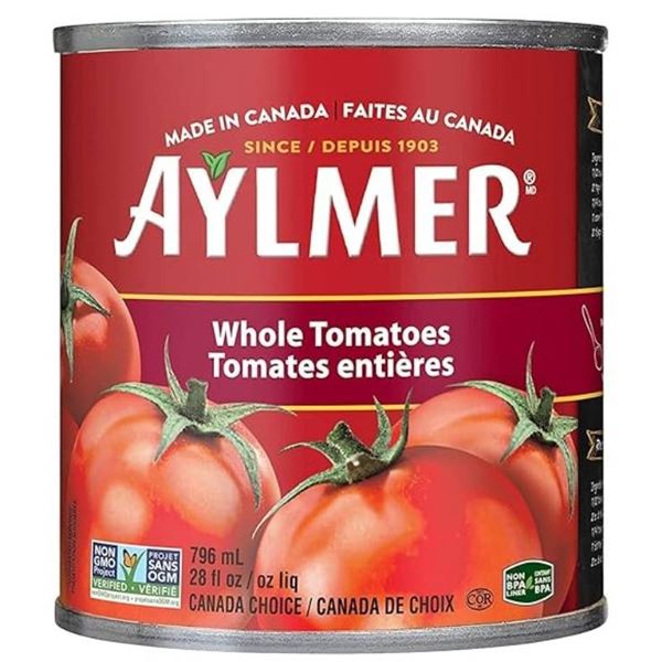 Aylmer Whole Tomatoes, 8 Cans x 796 mL