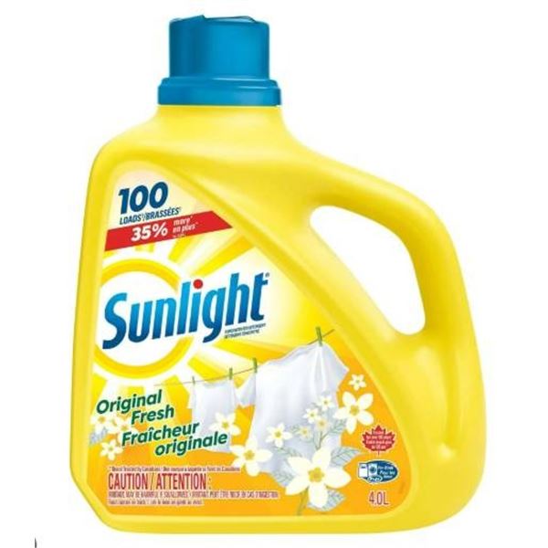 Sunlight Laundry Detergent 4.0L, HE Compatible, for 100 Loads