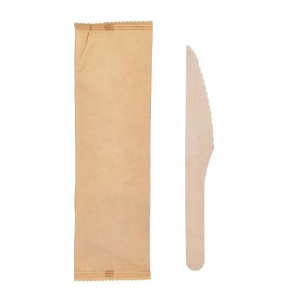 Eco Packaging EP-W1KNF6 6-inch Wooden Knife Wrapped, 500 Bags/Ctn