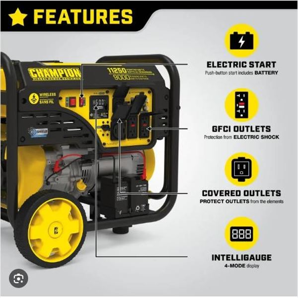Champion 11250-Watt Portable Generator with Wireless Remote Start