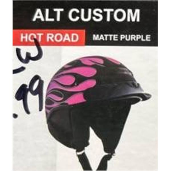 Zox Alto Custom Hot Rod Matte Purple Motorcycle Helmet, Size 2XL